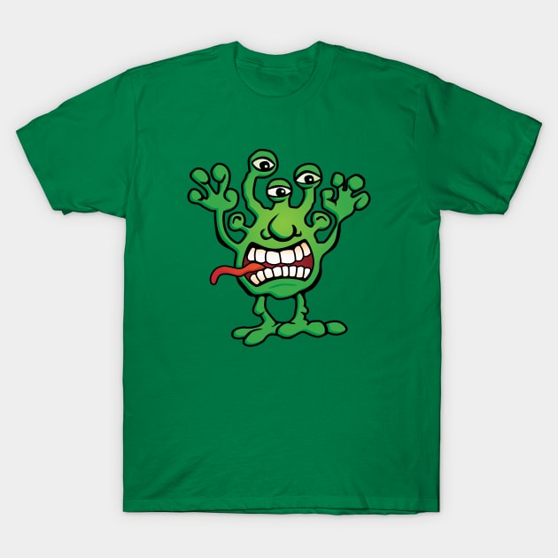 Cartoon Monster Alien T-Shirt by hobrath